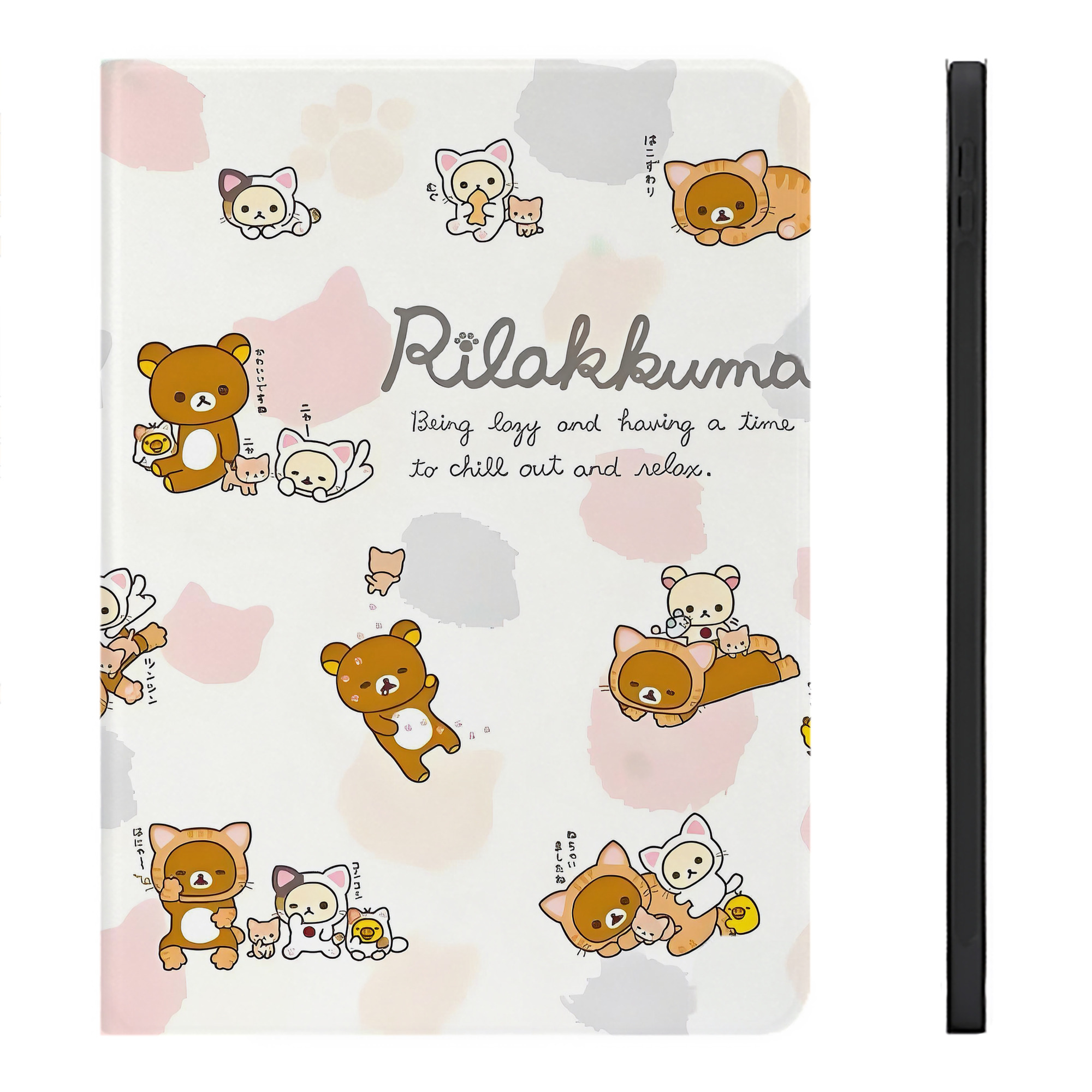 （画像用） リラックマ リラックマ キイロイトリ Rilakkuma Korilakkuma Kiiroitori IPadケース ペンホルダー付き ブックスタイルデザイン